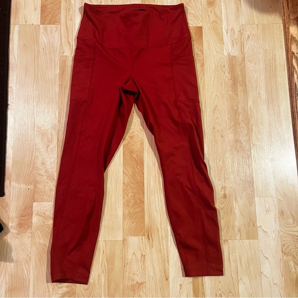 Yogalicious Pants - Yogalicious Lux Red Leggings With Pockets Women’s Medium